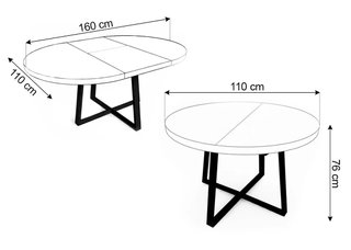 MESA EXTENSIBLE REDONDA  ESTILO INDUSTRIAL NUEVA