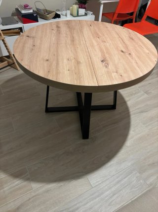 MESA EXTENSIBLE REDONDA  ESTILO INDUSTRIAL NUEVA
