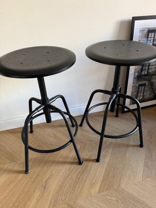 2 Taburetes Regulable Ikea KULLABERG Negro