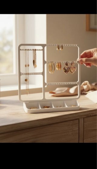 Organizador Joyas Pendientes Anillos Blanco
