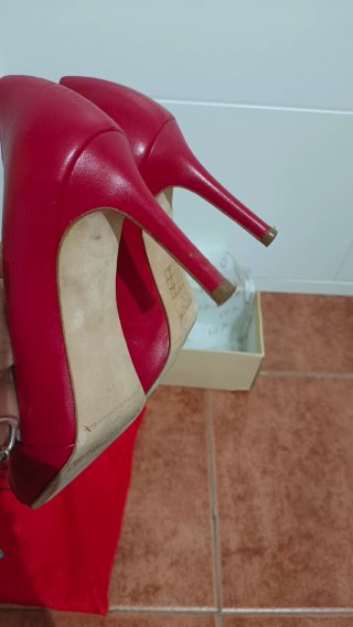 Zapatos JOIA rojos tacón peep toe