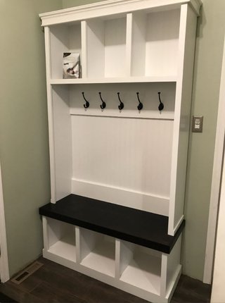 Mueble Perchero Artesanal Madera y Metal ingles