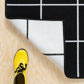 Alfombra IKEA Svallerup 200x200 Negro/Blanco