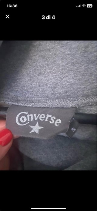 Felpa Converse grigia con cappuccio