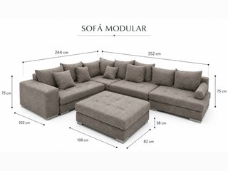 Sofá modular gris