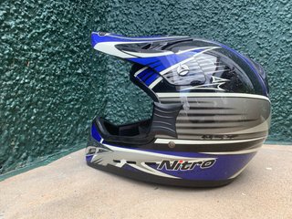 Casco Nitro Moto Azul y Negro