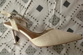 Zapatos de Novia Blancos y plateados