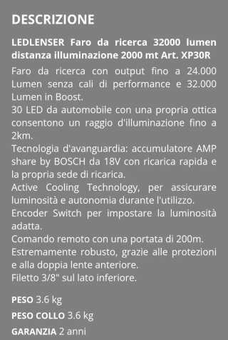 Ledlenser XP30R 32000 Lumen 2000m Torcia