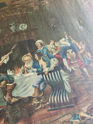Cuadro antiguo costumbrista, siglo XIX
