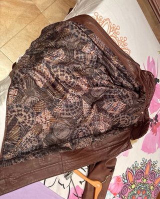 Chaqueta de cuero y lana