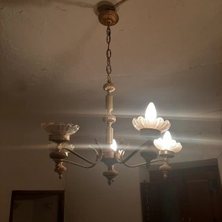 Lámpara de techo 5 brazos dorada