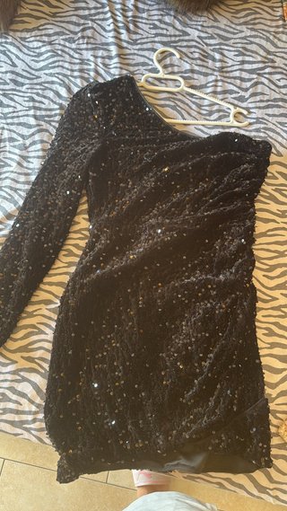 Vestido fiesta lentejuelas negro