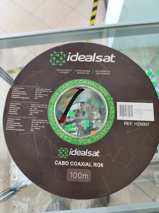 Cabo Coaxial RG6 100m Idealsat Preto