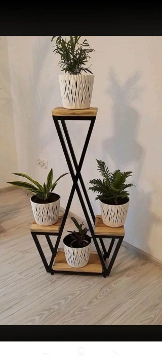Estantería Maceteros Diseño Metal Madera