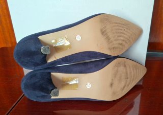 Tacones azul marino 37 antelina