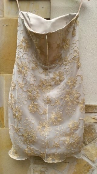 Vestido Beige/Champán T38 Boda/Cóctel