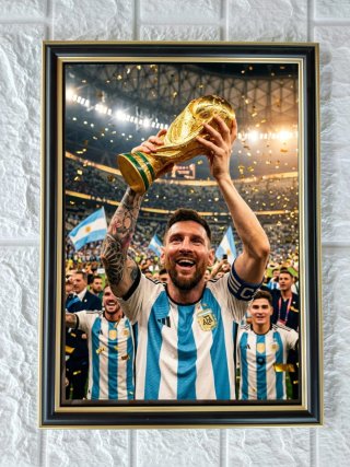 Cuadro Trofeo Mundial Lionel Messi