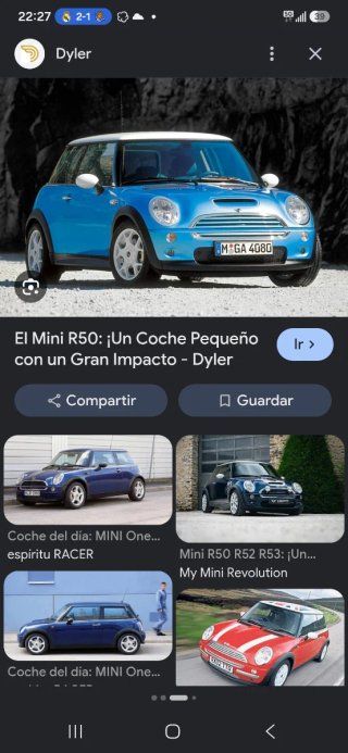 Mini Cooper R50 Paragolpes Delantero Piezas
