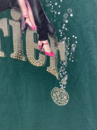 Felpa Vintage Perrier Pin-Up Strass
