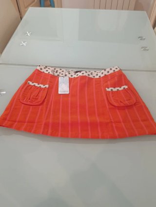 Minifalda Custo Barcelona Rayas Naranja Rosa