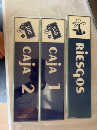 Confezione da 3 cartelli di segnalazione per rischi e casse