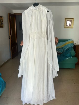 Vestido de boda blanco vintage años 80
