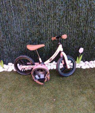 Bicicleta sin pedales rosa Kinderkraftas casco