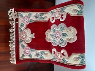 3 AlfombraS terciopelo rosa y rojo