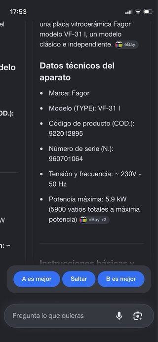 Vitrocerámica Fagor 4 fuegos