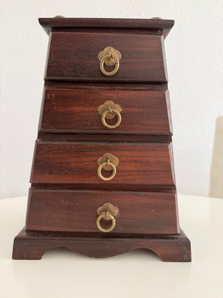 Joyero madera 4 cajones con tiradores
