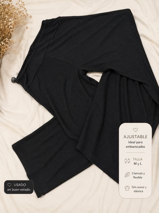 Pantalón M/L Negro Embarazada Tejido
