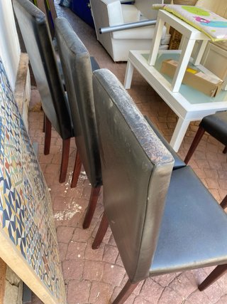 Juego de 6 sillas de comedor negras