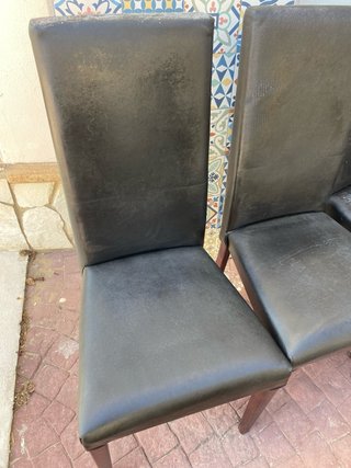 Juego de 6 sillas de comedor negras