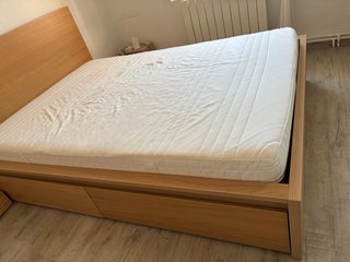 Cama Matrimonio Madera con Colchón