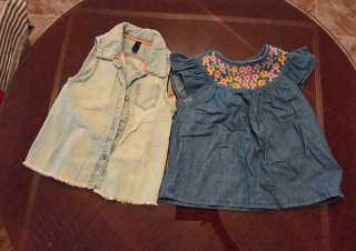 Lote 2 blusas vaqueras niña 2 años