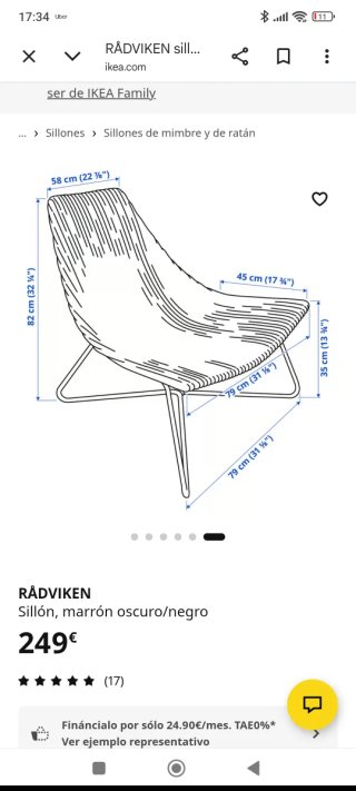 Butaca Ratán Ikea RADVIKEN Marrón