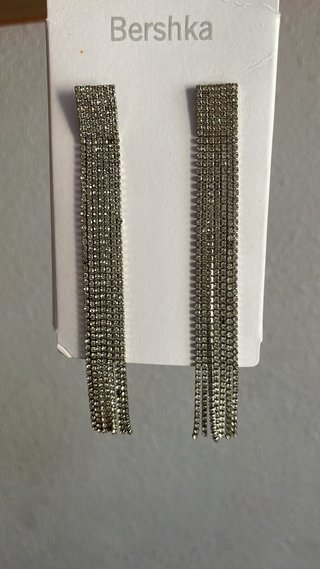 Pendientes Bershka Brillantes Plateados