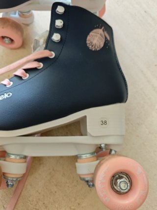 Patins 4 rodas Oxelo Azuis e Rosa