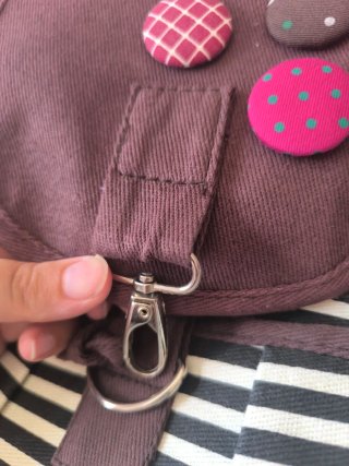 Mochila rayas blanco y marrón