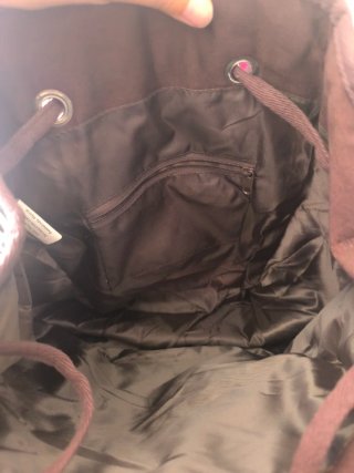 Mochila rayas blanco y marrón