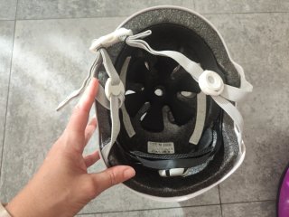 Casco B-TWIN niña blanco y rosa