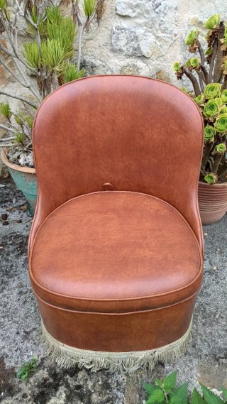 Escabel skay vintage marrón