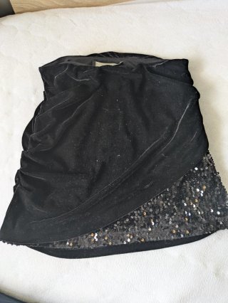 Falda Terciopelo Negro Talla M
