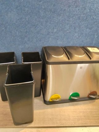 Cubo de basura 3 compartimientos 45 l iris