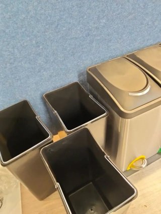 Cubo de basura 3 compartimientos 45 l iris
