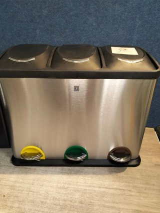 Cubo de basura 3 compartimientos 45 l iris