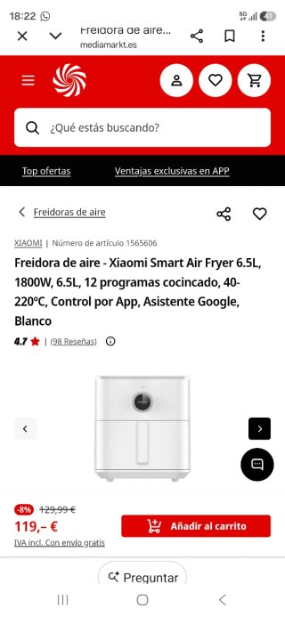 Xiaomi Smart Air Fryer 6.5L