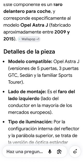 Faro Delantero derecho ASTRA J ORIGINAL