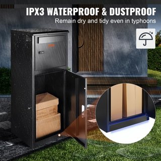 Cajas de Entrega de Paquetes para Exterior 41.1x40.1x111.8 cm, Caja de Entrega de Paquetes de Acero Galvanizado con Cerradura Codificada, Baffle Antirrobo Removible, Caja de Entrega de Paquetes Im...