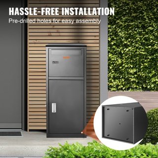 Cajas de Entrega de Paquetes para Exterior 41.1x40.1x111.8 cm, Caja de Entrega de Paquetes de Acero Galvanizado con Cerradura Codificada, Baffle Antirrobo Removible, Caja de Entrega de Paquetes Im...